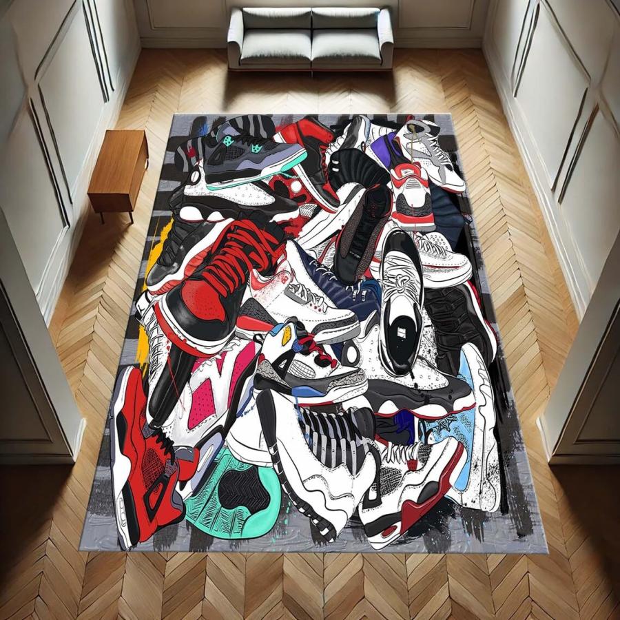 【並行輸入品】スニーカーラグ、Hypebeast装飾、クールスニーカーシューズカーペット、アーバンスタイルラグ Sneaker Rug， Hyp_9