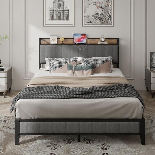 並行輸入品】 Queen Size Bed Frame , Metal Platform Beds Frames 