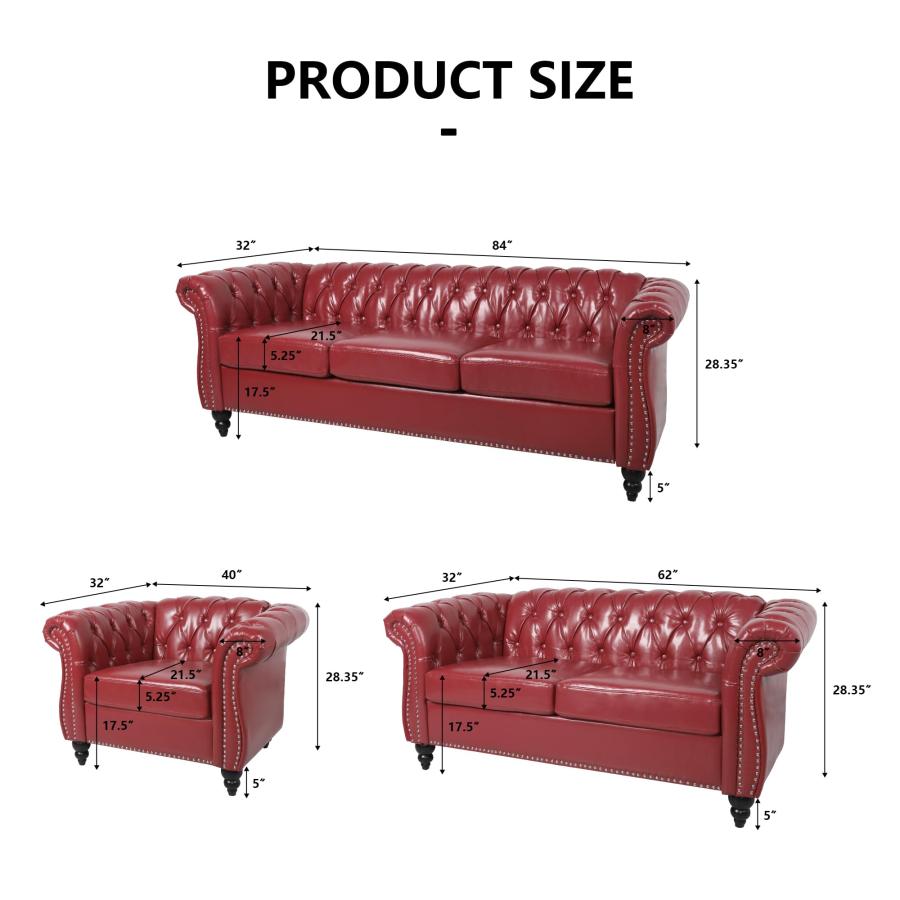 【並行輸入品】 SUJOUCRAFT Chesterfield Accent Chair， Leather Comfy Reading Club