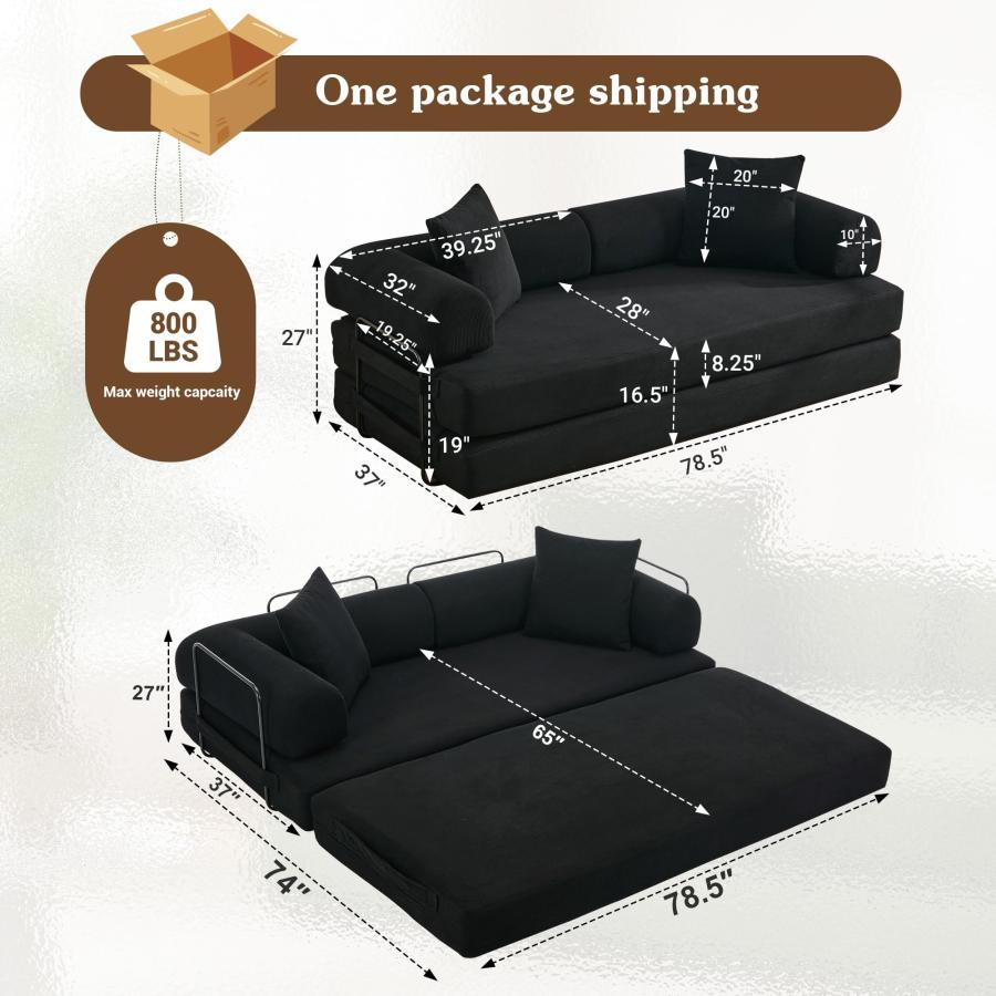 【並行輸入品】 MAKIAAP 78.5'' Convertible Folding Sofa Bed, 5 インチ 1 Modular Floo