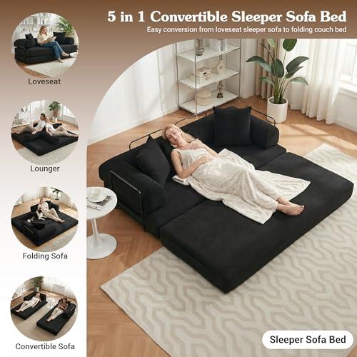 【並行輸入品】 MAKIAAP 78.5'' Convertible Folding Sofa Bed, 5 インチ 1 Modular Floo