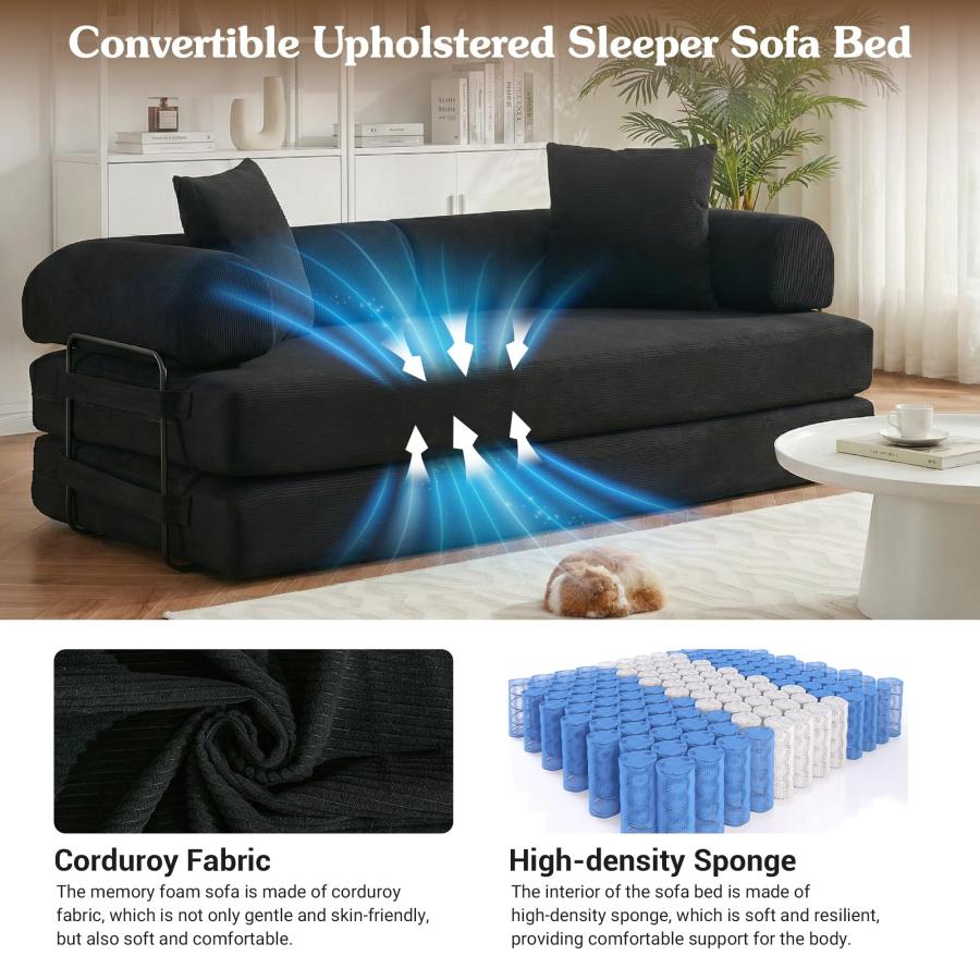 【並行輸入品】 MAKIAAP 78.5'' Convertible Folding Sofa Bed, 5 インチ 1 Modular Floo