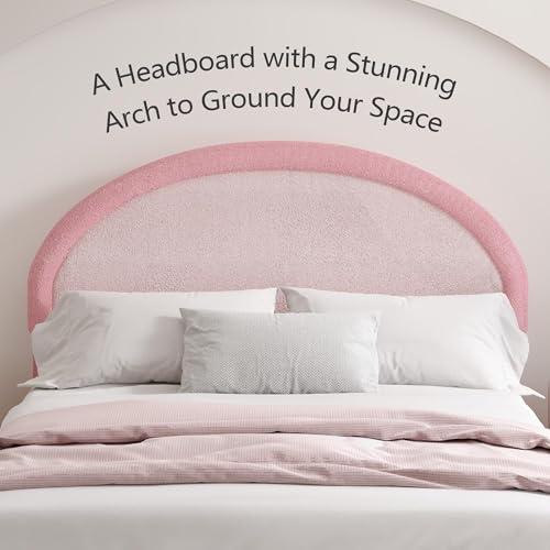 【並行輸入品】 REVOMINCA Queen Bed Frame， Boucle Upholstered Platform Bed Frame_4