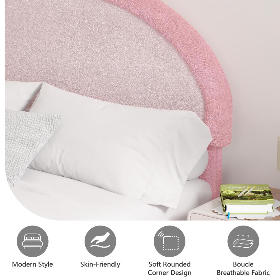 【並行輸入品】 REVOMINCA Queen Bed Frame， Boucle Upholstered Platform Bed Frame_9