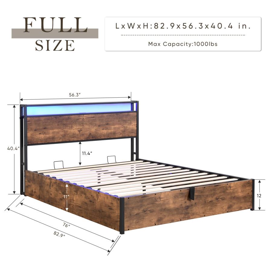 【並行輸入品】 Qinazoe Full Bed Frame with Lift Up Storage， Wooden Platform Bed_3