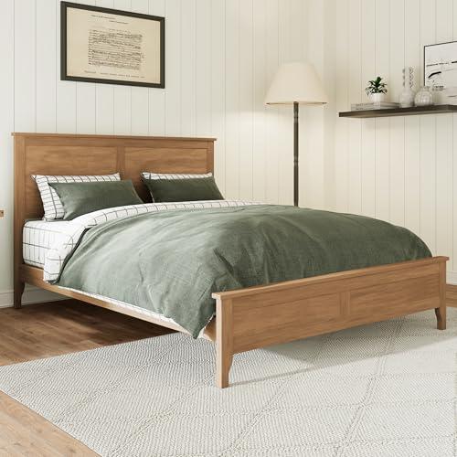 【並行輸入品】 JIVOIT Queen Size Wood Platform Bed Frame with Headboard， Modern