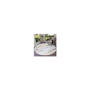 【並行輸入品】 Marble Texture Round Rug 3ft Gray and White Modern Art Throw Sof