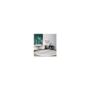 【並行輸入品】 Marble Texture Round Rug 3ft Gray and White Modern Art Throw Sof