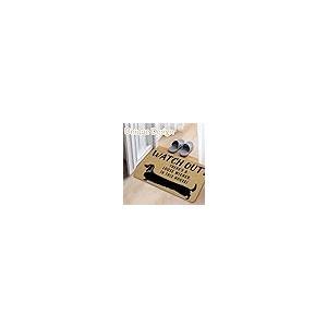 【並行輸入品】Qnhij ファニーダックスフントウェルカムマット 玄関ドア用 ワイナードッグドアマット、ロングヘア ダックスフントドアマット 屋_5