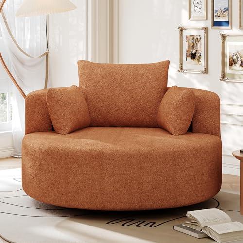 【並行輸入品】 P PURLOVE 360° Accent Barrel Chair Swivel Round Sofa Chair with_4