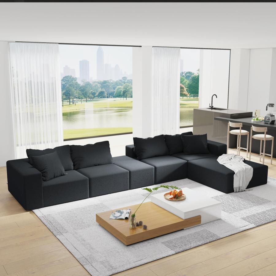 【並行輸入品】 132" Cloud Sectional Couch with Movable Chaise，Modern Chenille M_6