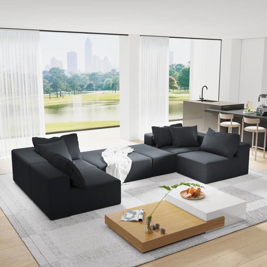 【並行輸入品】 132" Cloud Sectional Couch with Movable Chaise，Modern Chenille M_9