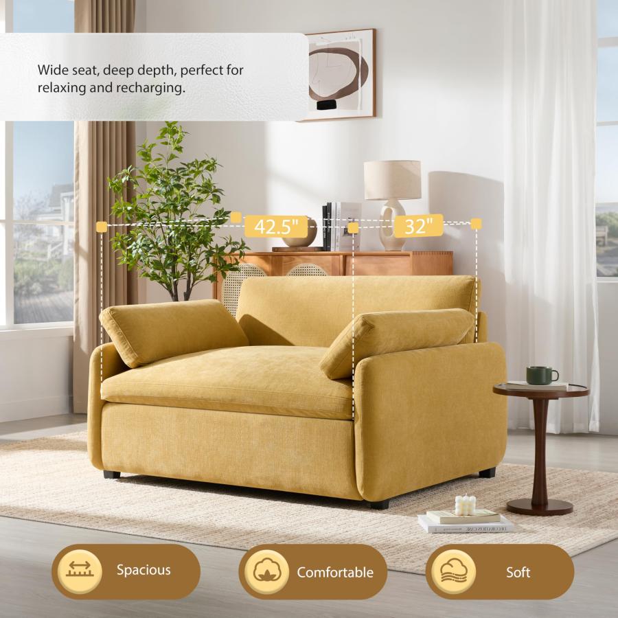 【並行輸入品】 50*43" Oversized Chenille Single Sofa Chair， Wide and Deep Seat_6