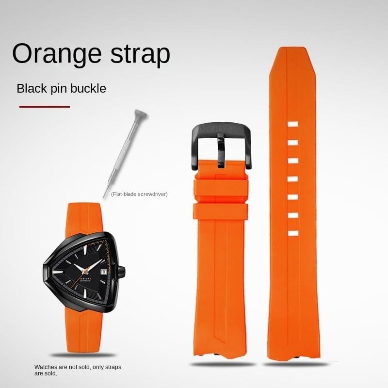 【並行輸入品】 dongrif FKM Watchband For Hamilton Ventura H245950 H245850 H2455の画像