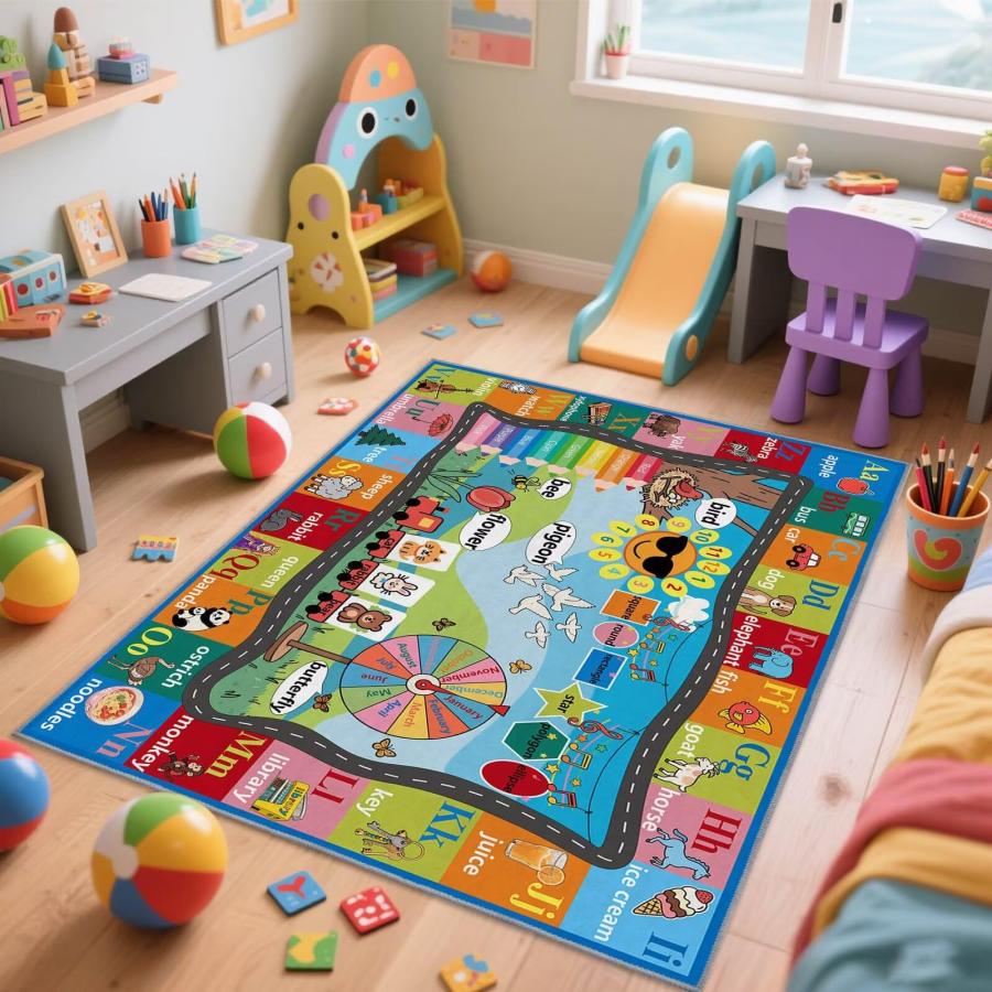並行輸入品】TYKTZXY ABCラグ 63x95インチ、滑り止めアルファベット