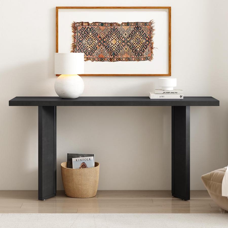 【並行輸入品】 Knocbel Entryway Console Table with Pine Veneer and Geometric Le