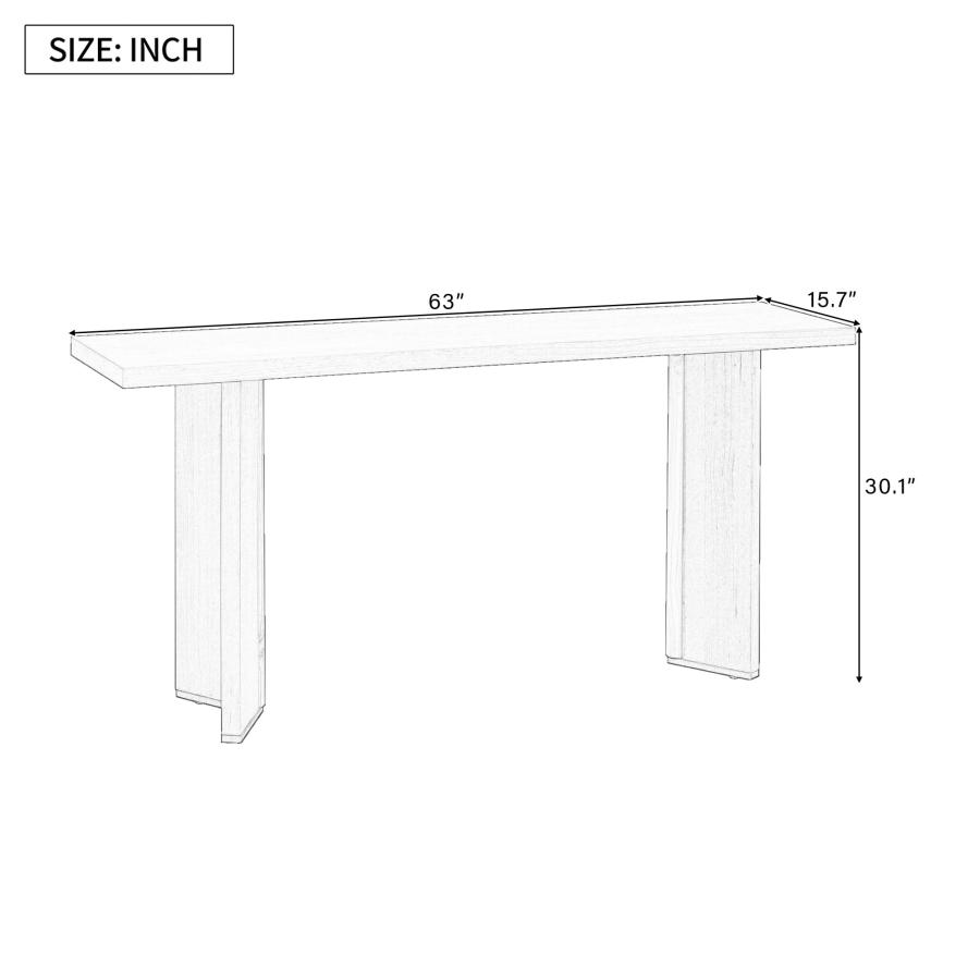 【並行輸入品】 Knocbel Entryway Console Table with Pine Veneer and Geometric Le