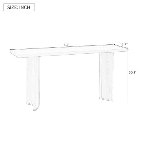 【並行輸入品】 Knocbel Entryway Console Table with Pine Veneer and Geometric Le