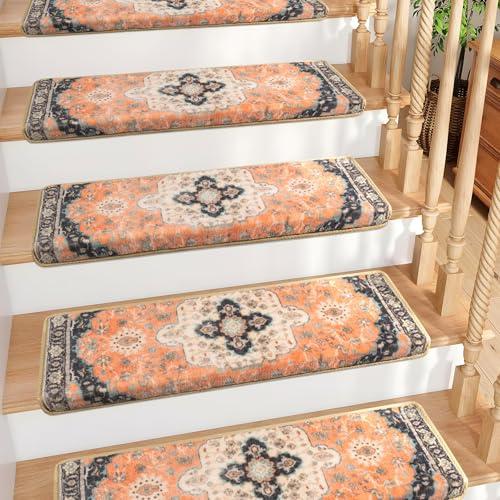 【並行輸入品】Brakki Bullnose ノンスリップ階段踏み板 木製階段用 屋内ランナー用カーペット ペットに優しいソフト階段ラグ エッジ_1