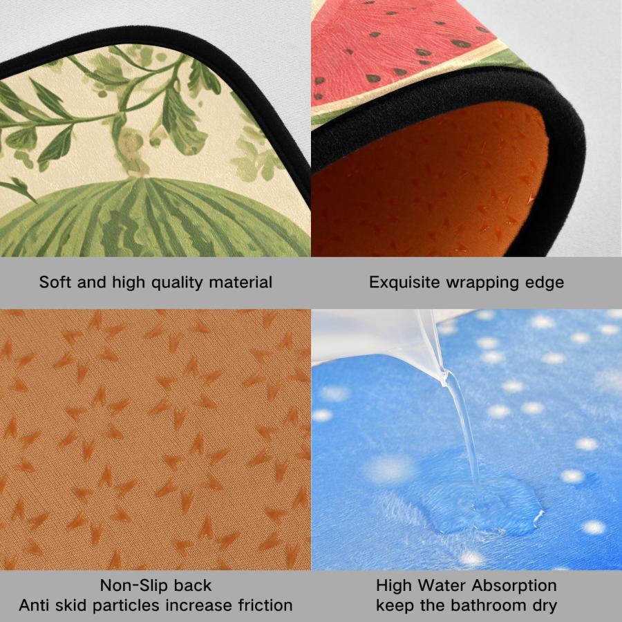 【並行輸入品】 Watermelon Flower Kitchen Rugs and Mats 2 Pieces Anti Fatigue Ki_6