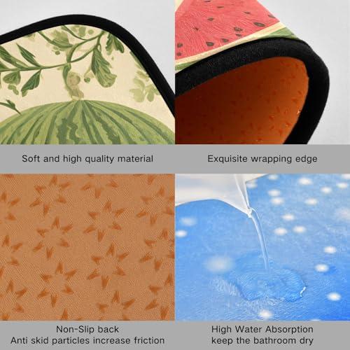 【並行輸入品】 Watermelon Flower Kitchen Rugs and Mats 2 Pieces Anti Fatigue Ki_7