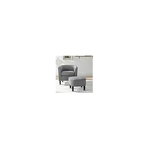 【並行輸入品】 SCANORDIC Modern Accent Chair Ottoman Set， Corduroy Barrel Chair_5