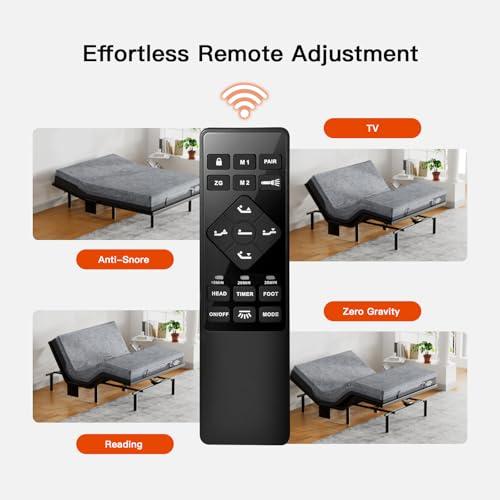 【並行輸入品】 Amada Queen Adjustable Bed Frame and 14 Inch Cooling Gel Memoryの画像
