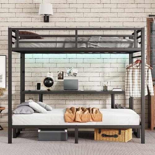 【並行輸入品】 Harper & Bright Designs Metal Bunk Bed Multiple Uses Folds into_2