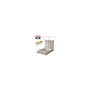 【並行輸入品】 YUHUASHI Queen Size Bed Frame with 71.5 inch high headboard withの画像