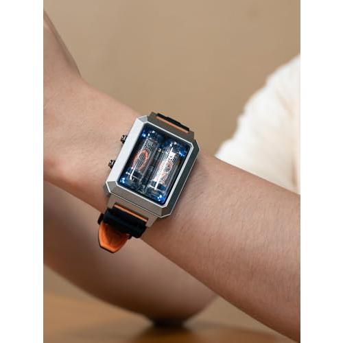 【並行輸入品】 ELECOGO Nixie Tube Wrist Watch, IN16 Steampunk Style, Aluminum Cの画像
