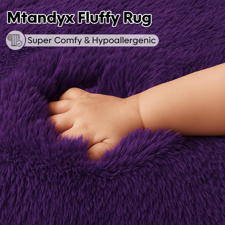 【並行輸入品】 Mtandyx Large 9x12 Area Rug for Living Room， Soft Shag Rugs for_3