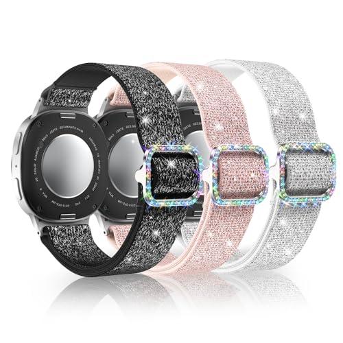 【並行輸入品】LETOID (レトイド) Samsung Galaxy Watchバンド 女性用 キラキラ光る伸縮性ナイロンストラップ Sams_1