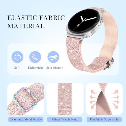 【並行輸入品】LETOID (レトイド) Samsung Galaxy Watchバンド 女性用 キラキラ光る伸縮性ナイロンストラップ Sams_4