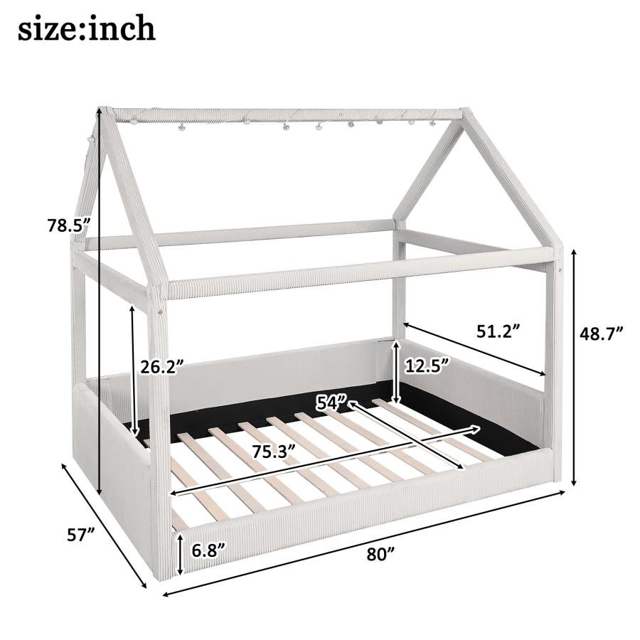 【並行輸入品】 Hlcodca Full Size Upholstered House Daybed for Kids Wood Low Flo_6