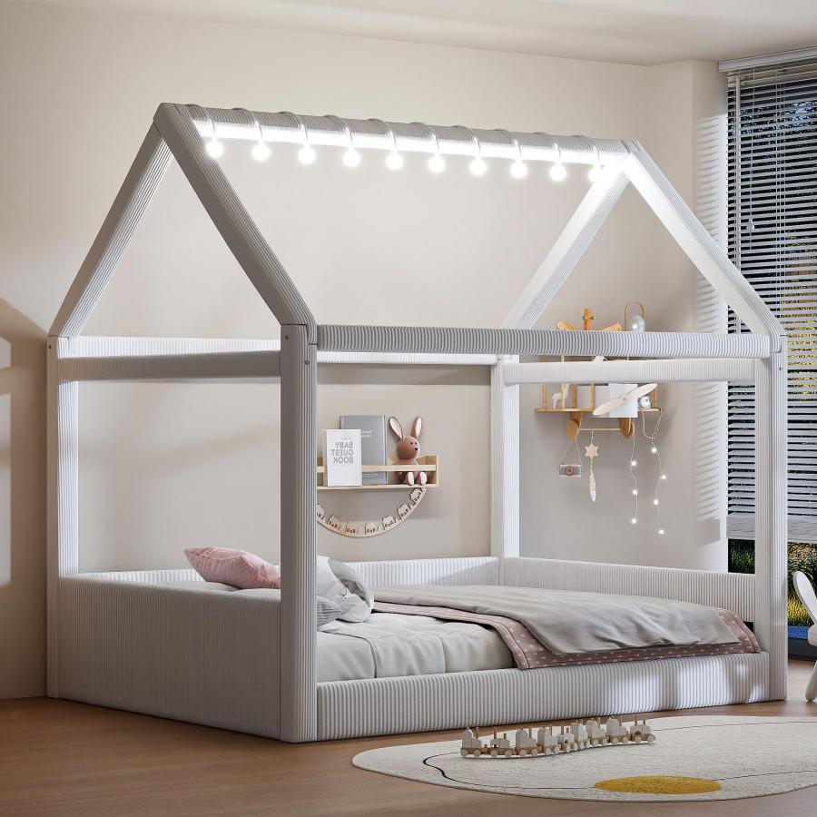 【並行輸入品】 Hlcodca Full Size Upholstered House Daybed for Kids Wood Low Flo_9
