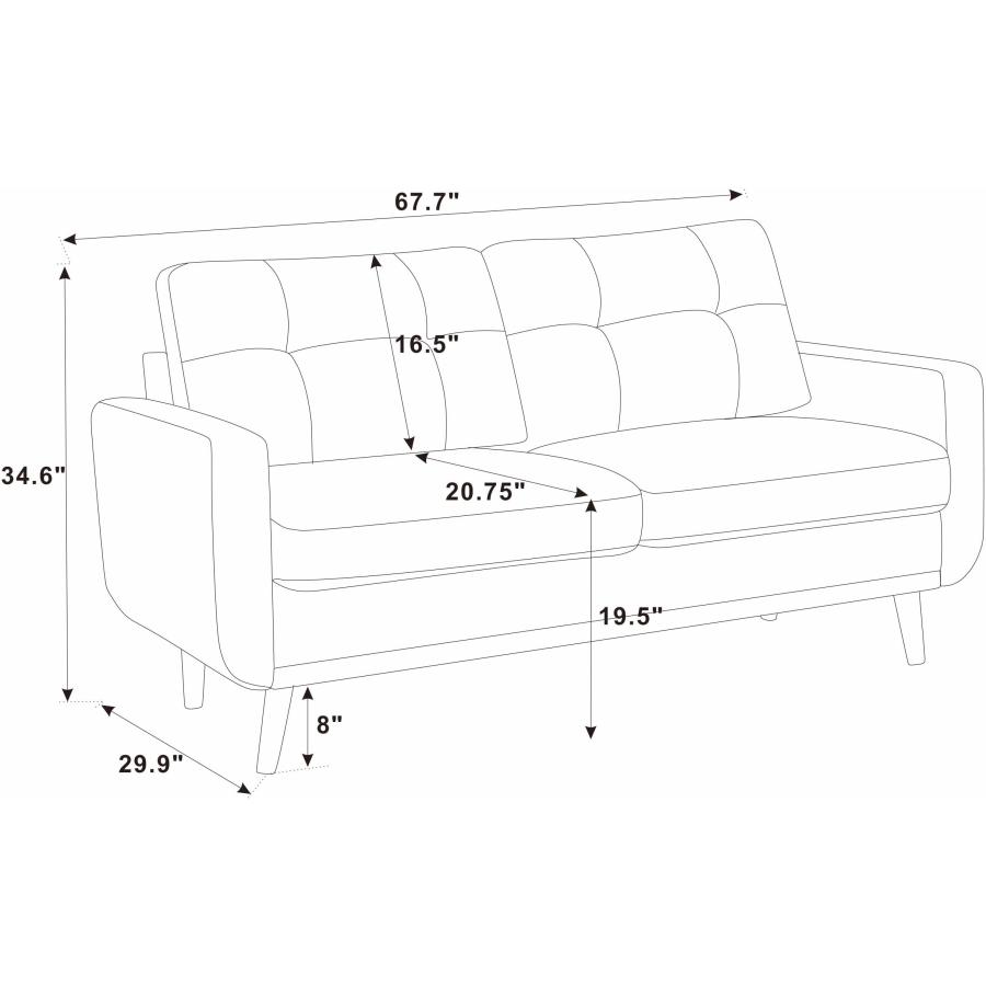 【並行輸入品】 67.7''Mid Century Modern Sofa Couch， Upholstered Tufted Loveseat_3