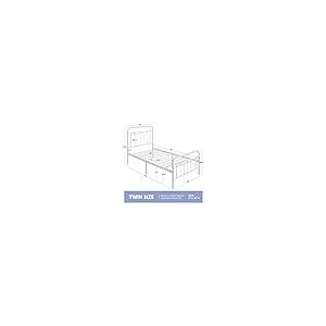 【並行輸入品】 Yaheetech 2pcs Twin Bed Frames Metal Platform Bed with Antique S_5