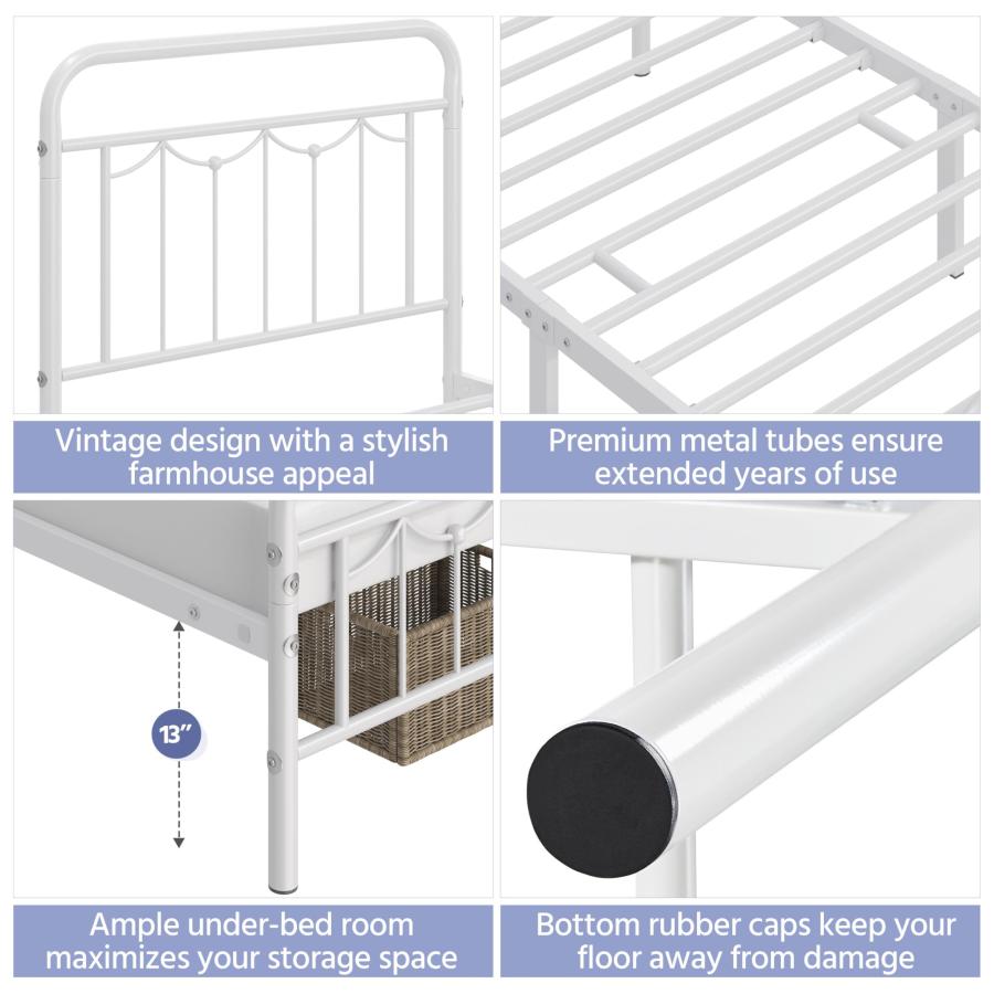 【並行輸入品】 Yaheetech 2pcs Twin Bed Frames Metal Platform Bed with Antique S_9