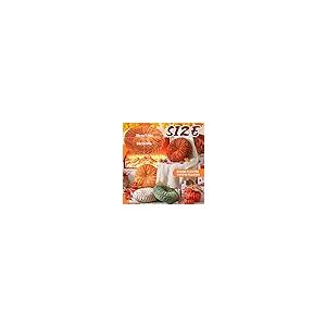 【並行輸入品】Drydiet ラウンドスローピロー 4個 装飾ベルベットプリーツスローピロー 直径15インチ アクセント パンプキン ボーホー_5