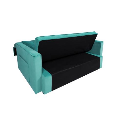 【並行輸入品】 healthomse 55" Convertible Sofa Bed， Modern Velvet Loveseat Sofa_6