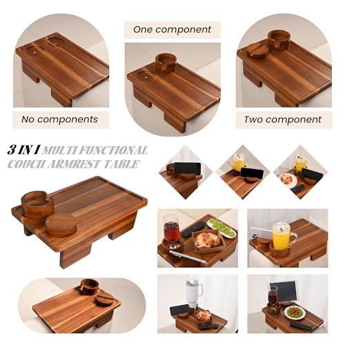 【並行輸入品】GEHE(ゲヘ) カウチアームレストテーブル アカシア木製ソファアームトレイ 15.4インチx9.8インチ Lサイズ 3イン1 カ_7