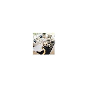 【並行輸入品】 Marble Rugs for Bedroom 4x5ft Abstract Modern Luxury Black Wh_2