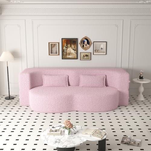 【並行輸入品】 78"W Convertible Folding Sofa Bed， Teddy Full Size Futon Lovesea_7
