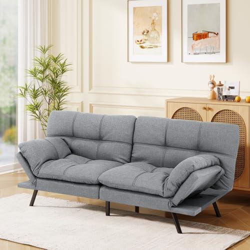 【並行輸入品】 MUUEGM Futon Sofa Bed， 71" Convertible Memory Foam Sofa Couch wi_1