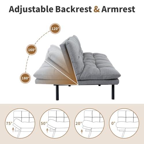 【並行輸入品】 MUUEGM Futon Sofa Bed， 71" Convertible Memory Foam Sofa Couch wi_7