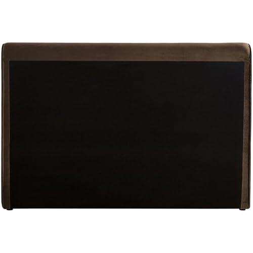 【並行輸入品】 Pemberly Row Modern Full Bed, Brown Velvet Upholstery, 59.5\" W xの画像