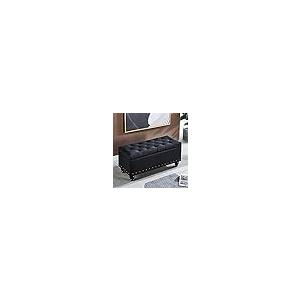 【並行輸入品】 FDFDF Luxurious Storage Benches，Faux Leather End of Bed with Pad_2