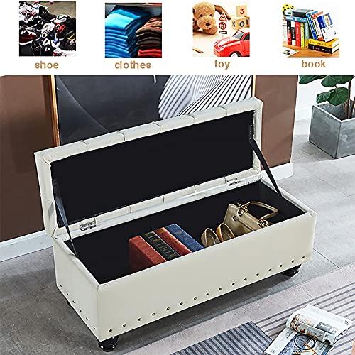 【並行輸入品】 FDFDF Luxurious Storage Benches，Faux Leather End of Bed with Pad_4