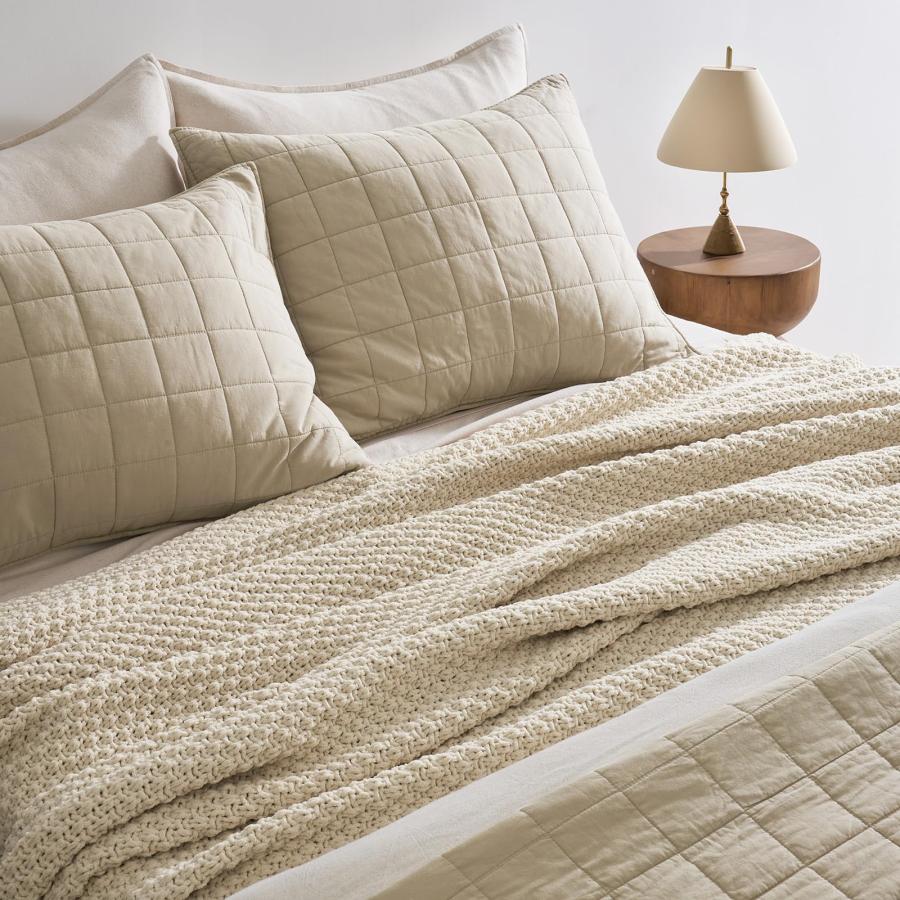 【並行輸入品】EVERGRACEHOME チャンキーシェニール織ニットスローブランケット ソファ用 ソフトで豪華な特大キングモスステッチブランケ_6