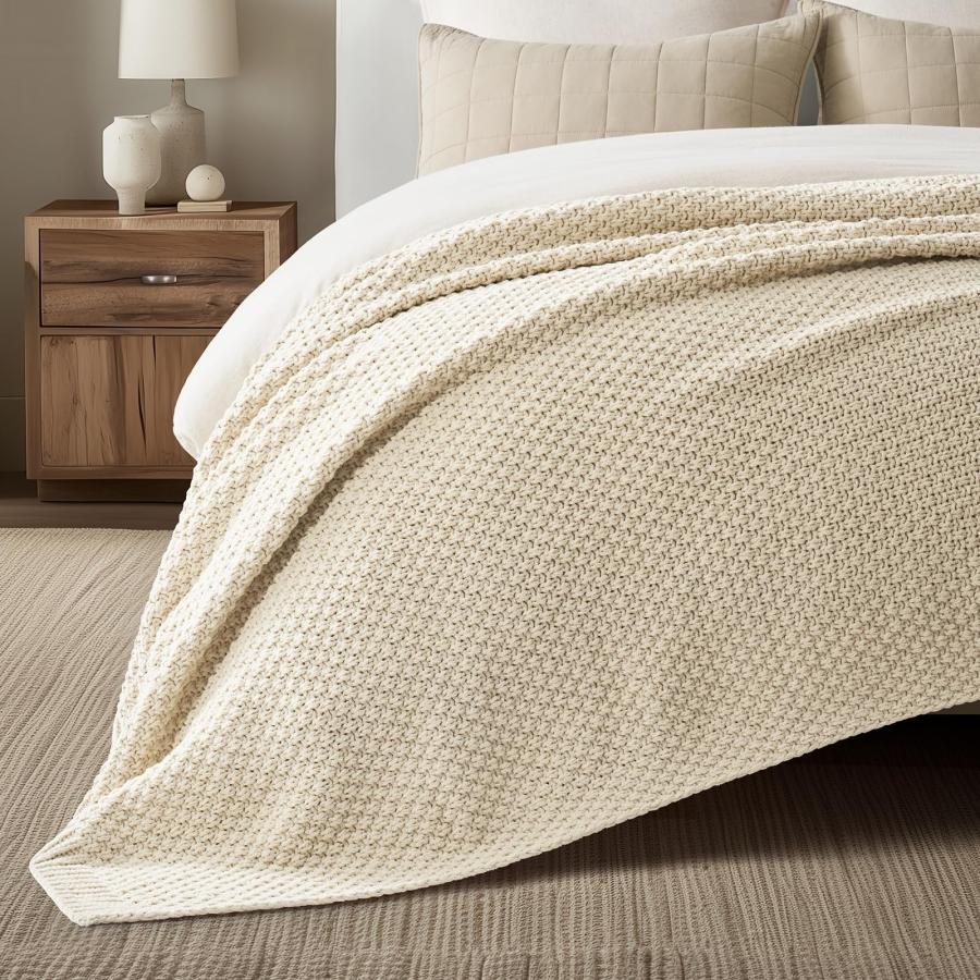 【並行輸入品】EVERGRACEHOME チャンキーシェニール織ニットスローブランケット ソファ用 ソフトで豪華な特大キングモスステッチブランケ_9
